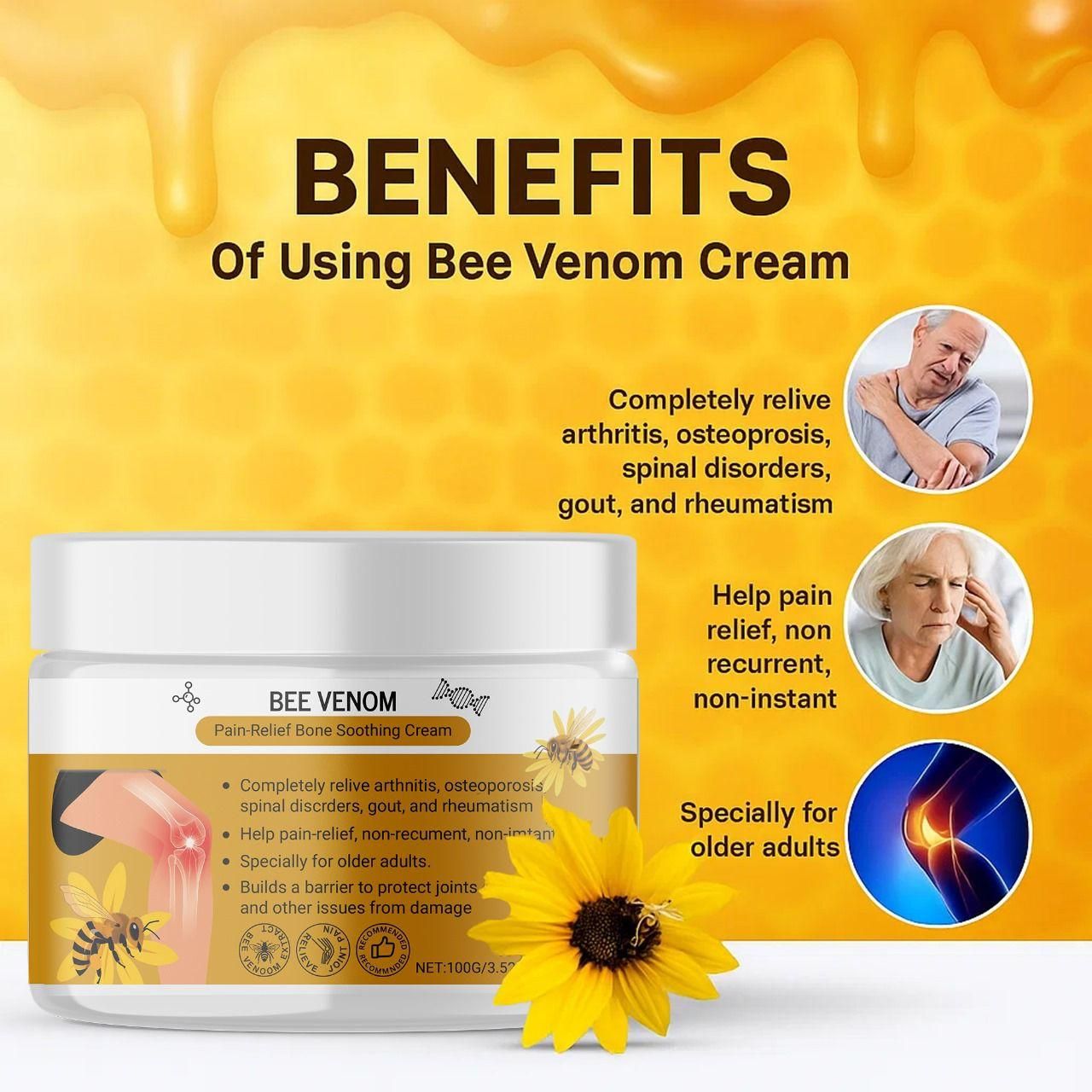 Bee Venom Knee & Joint Pain Relief Cream 100gm Each (BUY1 GET1)